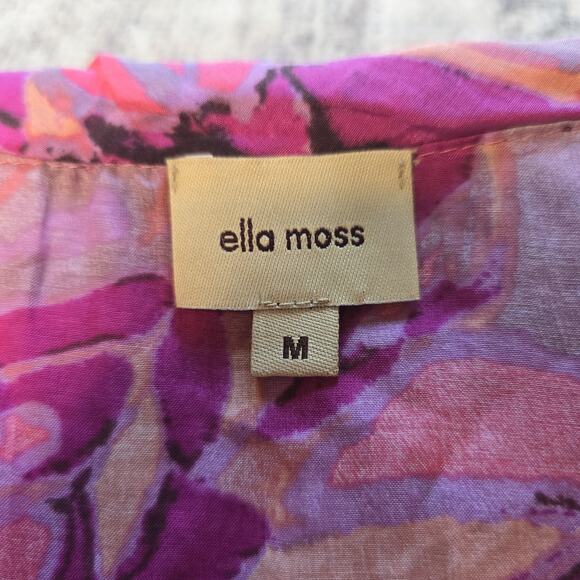 Ella Moss Silk Top Womens Medium Sleeveless Ruffle Floral Coquette Feminine Work - Picture 3 of 10